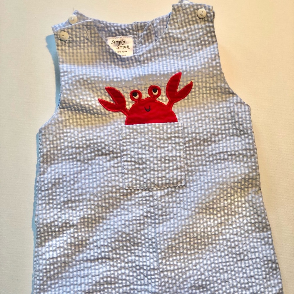 Seersucker baby smock